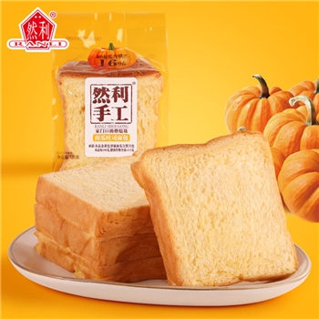 然利南瓜吐司面包手工原味早餐食品零食糕点120g*6袋