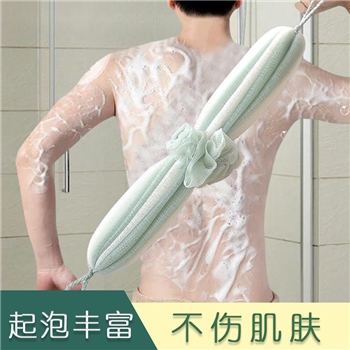 加长可拉伸沐浴球搓背长条浴花洗澡球彩条起泡沐浴球柔软灯笼浴球