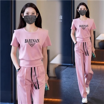 休闲运动套装女2025夏季新款宽松时尚洋气减龄女装阔腿裤两件套潮