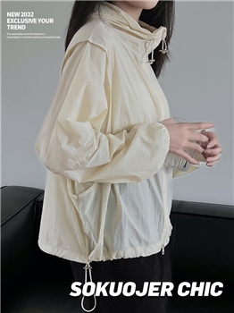 高级防紫外线轻薄连帽防晒衣女夏季新款外搭休闲时尚外套短款开衫