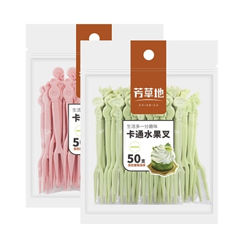 芳草地 卡通水果叉一次性叉家用水果签蛋糕叉月饼叉甜品签