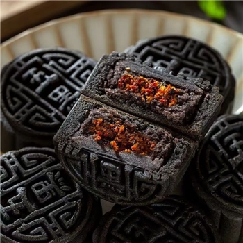 五黑月饼黑芝麻黑桑葚枸杞粗粮广式月饼传统糕点代餐饱腹