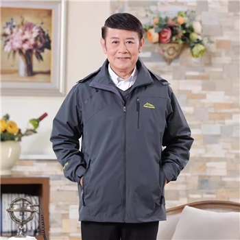 中老年夹克衫男秋冬季中年人外套薄款休闲上衣春秋款爸爸装冲锋衣