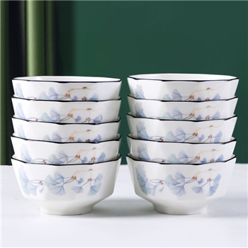 特别好看的饭碗米饭碗家用2023新款北欧风陶瓷餐具吃饭瓷碗10个装