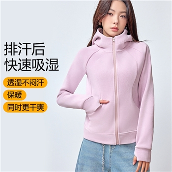高级感连帽卫衣女秋冬双面加绒奥利绒美式小个子拉链开衫外套