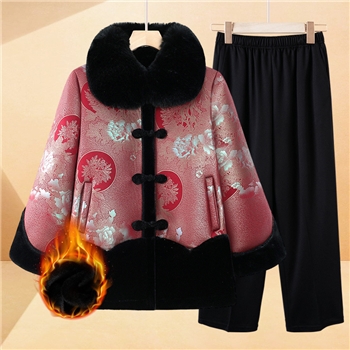 冬季妈妈装冬装加绒加厚外套中老年人奶奶装冬天上衣外婆衣服超厚
