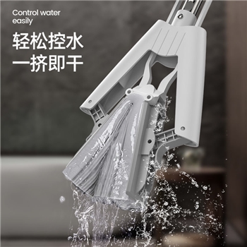 海绵拖把吸水地拖胶棉不锈钢拖布免手洗对折滚轮式挤水家用一拖净