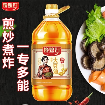 馋媳妇纯大豆油5斤/4L 桶装物理压榨浸出大豆油三级炒菜用油食用油炒菜油
