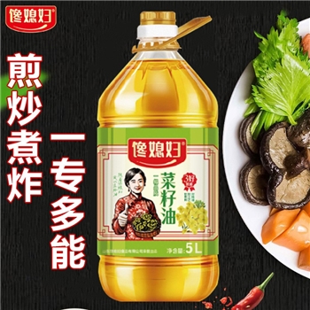 馋媳妇菜籽油5L 压榨食用油浓香菜籽油家用炒菜油炒菜用油植物油